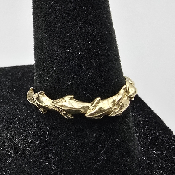Vintage 14k Dolphin Ring - Picture 4 of 11
